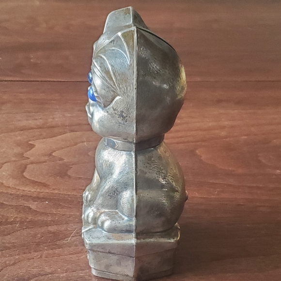 Vintage 1920s Metal Bulldog Dog Coin Bank Silver Plate Denmark - Picture 4 of 9